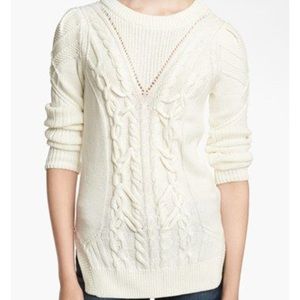 Tildon Cable Knit Sweater in ivory size XS